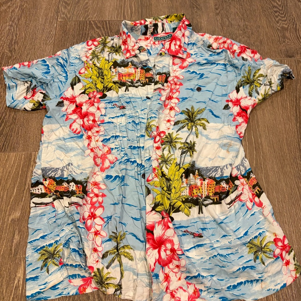 Cubavera Floral Scenic Shirt